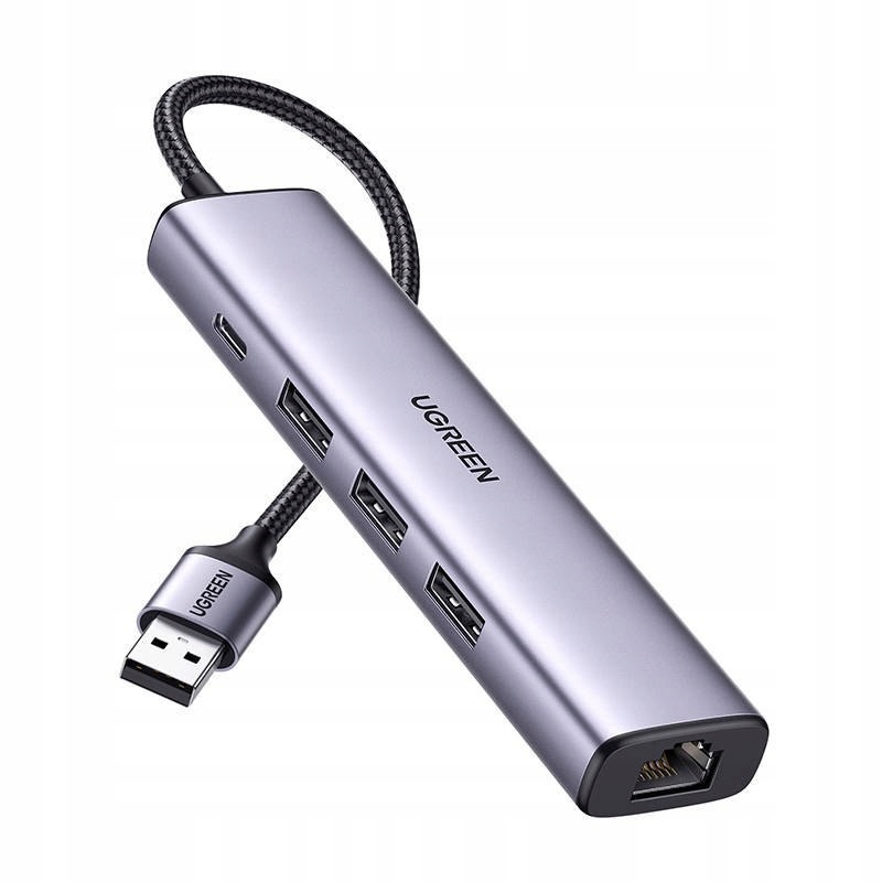 Adapter UGREEN 5w1 USB-A do 3x USB 3.0 + RJ45 +