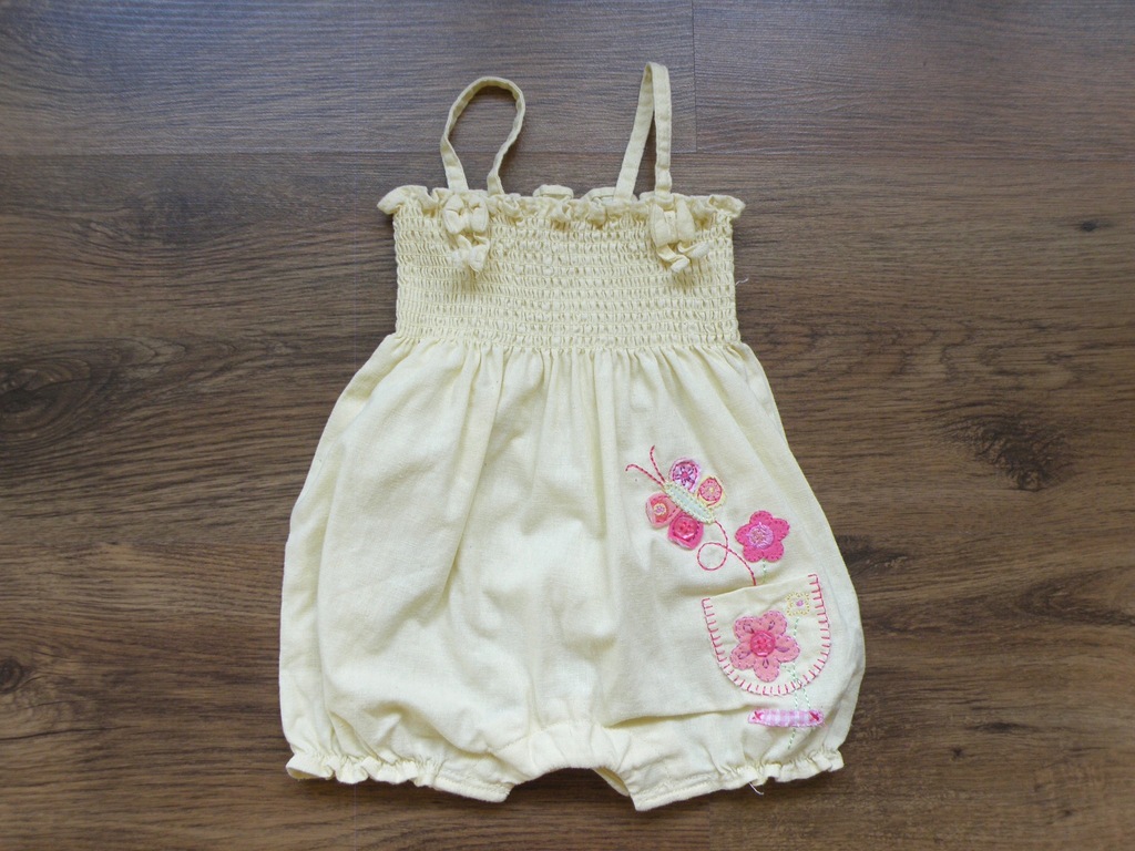 Mini Mode lniany rampers dla niuni 3-6M_ 62-68 cm