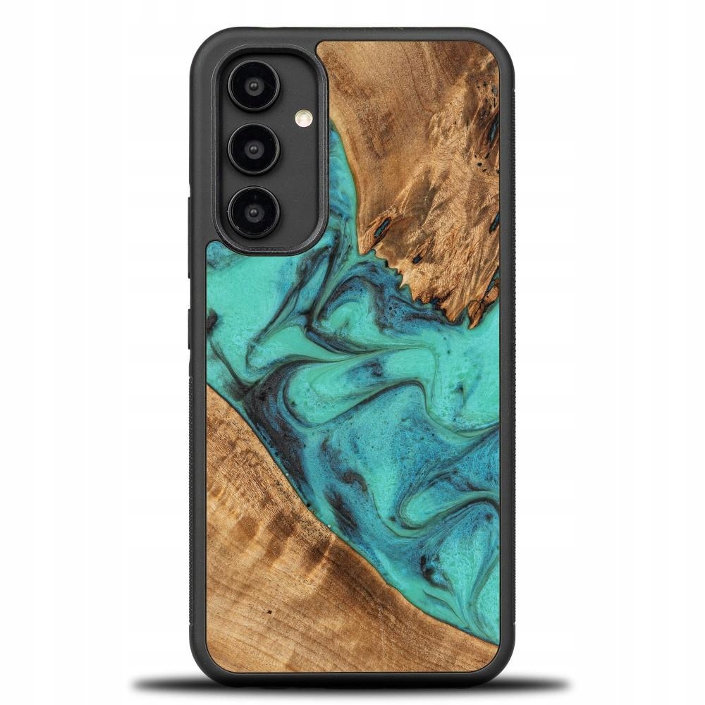 Etui z drewna i żywicy na Samsung Galaxy A54 5G Bewood Unique Turquoise - t