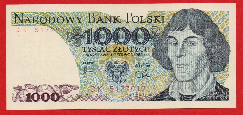 1000 zł 1982 rok seria DK Miłcz.162 stan 1 UNC