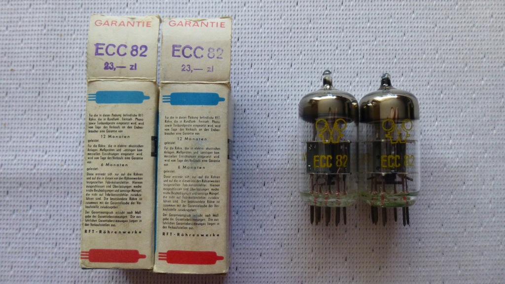 Para lamp ECC82/12AU7 RFT NOS/NIB rok 1965