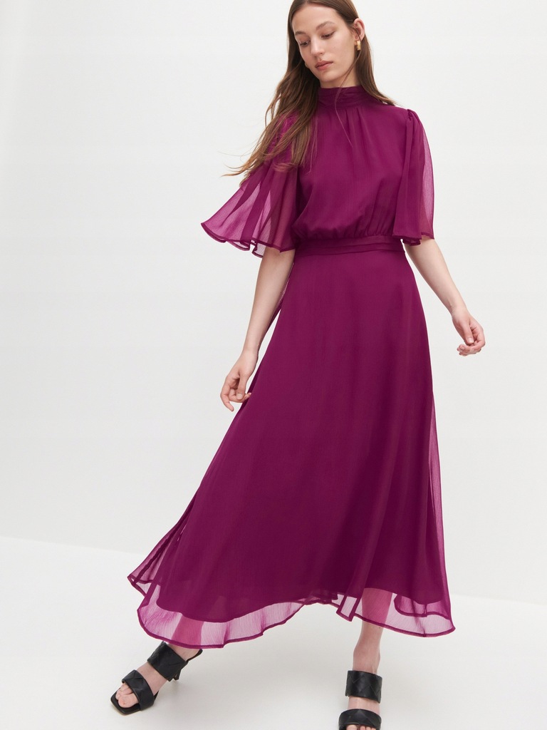 Sukienka Reserved XL XXL fiolet róż maxi długa