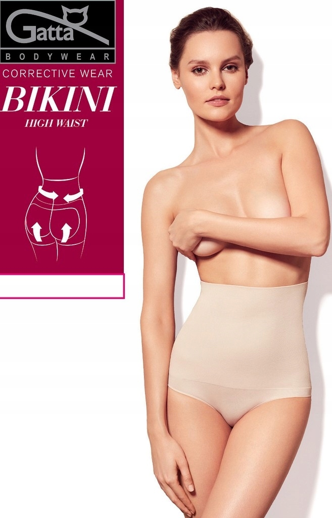 Figi Gatta Bikini High Waist Corrective czarne -S