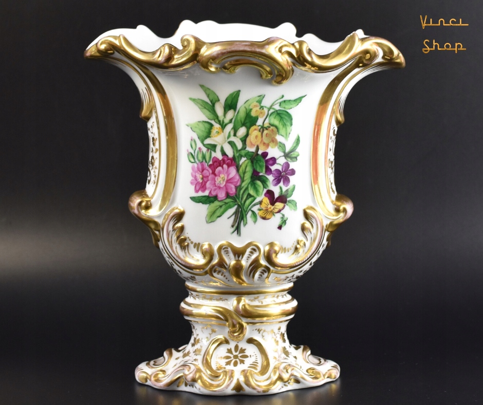Wazon biedermeier KPM Berlin kwiaty 19 w.