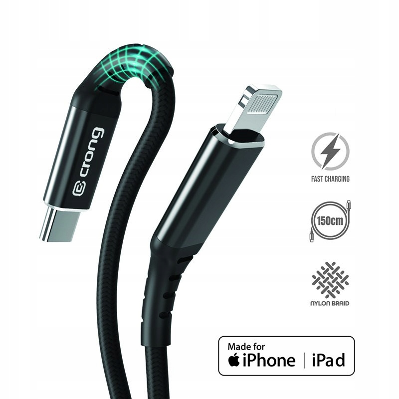 Crong Armor Link - Kabel MFi z USB-C na Lightning