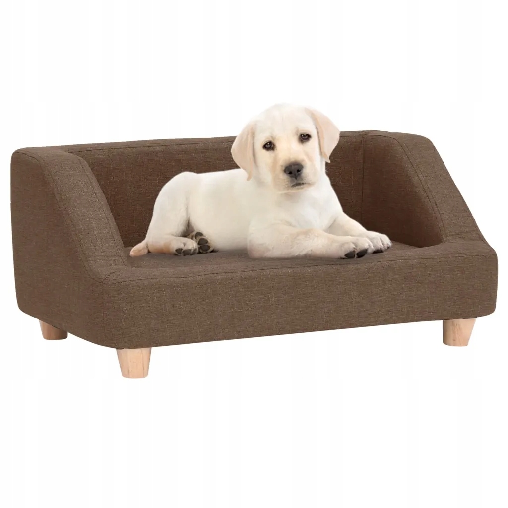 Sofa dla psa, brązowa, 95x63x39 cm, lniana