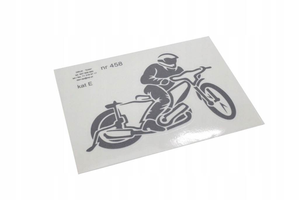 Naklejka enduro 458 żużel speedway szara kat.e