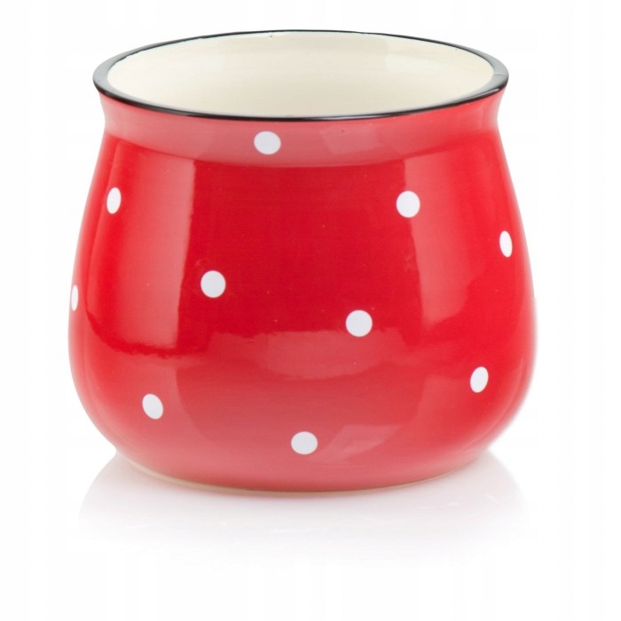 DONICZKA CERAMICZNA OSŁONKA NA KWIATKA KROPKI 10cm