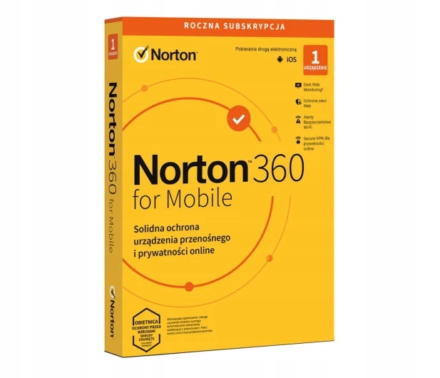 Norton 360 for Mobile 1 urządzenie / 1 rok VPN BOX