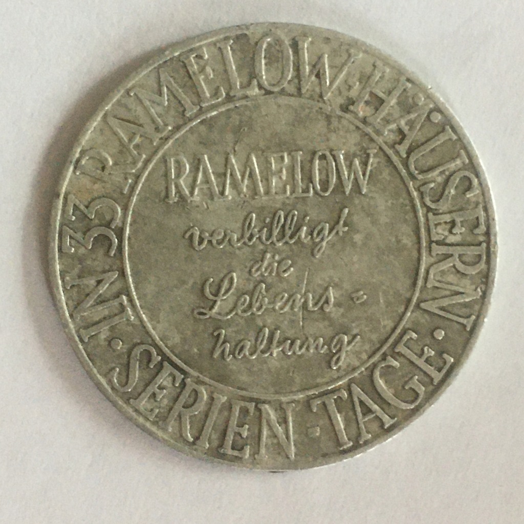 Żeton reklamowy Ramelow 1938-1942