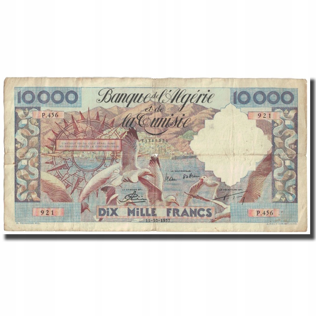 Banknot, Algieria, 10,000 Francs, 1957, 1957-10-11
