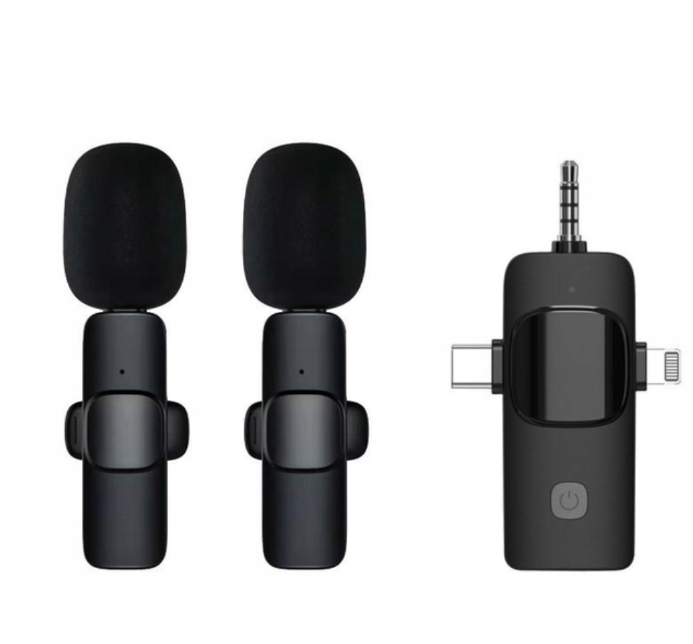 Podwójny mikrofon bezprzewodowy Bezprzewodowy cyfrowy cyfrowy 3,5 mm 2,4GHz