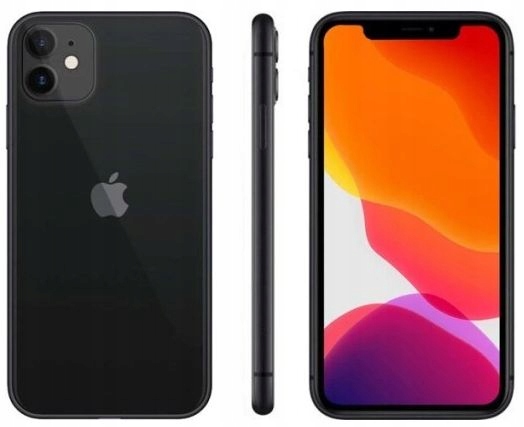 Smartfon iPhone 11 64 GB / Czarny / Black - BATERIA 100%