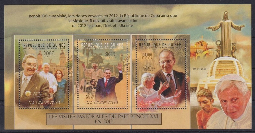 U92. Gwinea MNH 2012 Papież Bento XVI