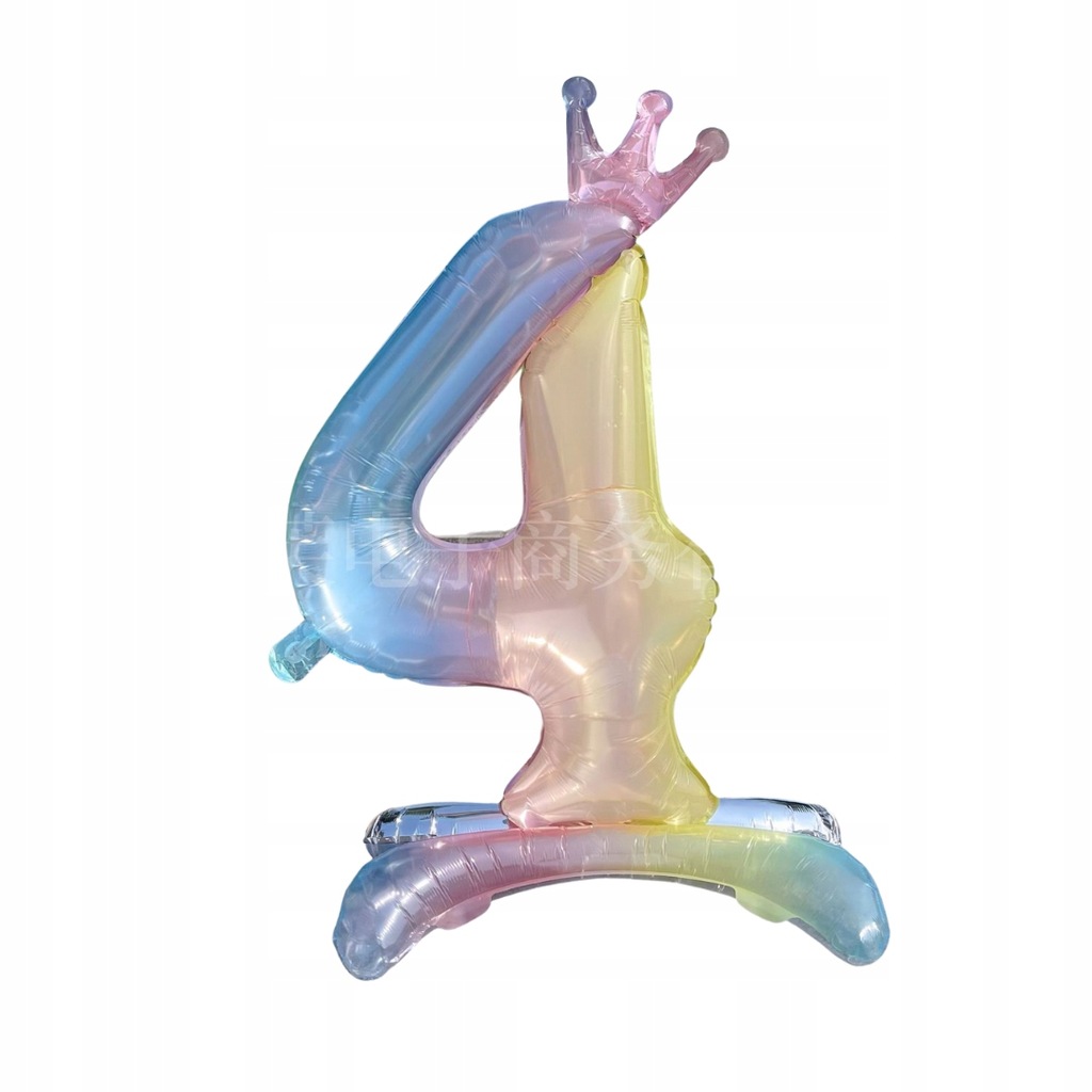 BALON CYFRA RAINBOW KOLOROWY STOJĄCY 80CM 4