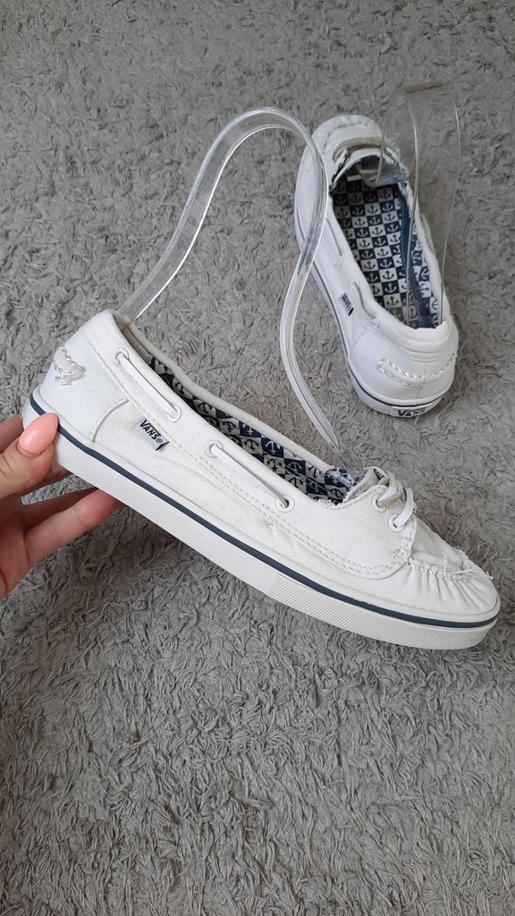 VANS BIAŁE BALERINY MOKASYNY TRAMPKI R 36,5