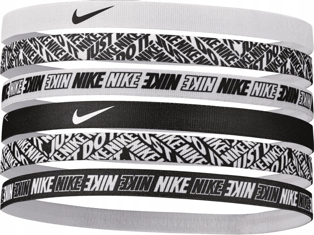 Opaska na głowę Nike Printed Headbands x 6 white/white/white