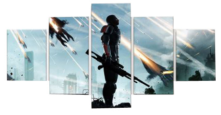TRYPTYK OBRAZ NA PŁOTNIE GRA Mass Effect 200x100cm
