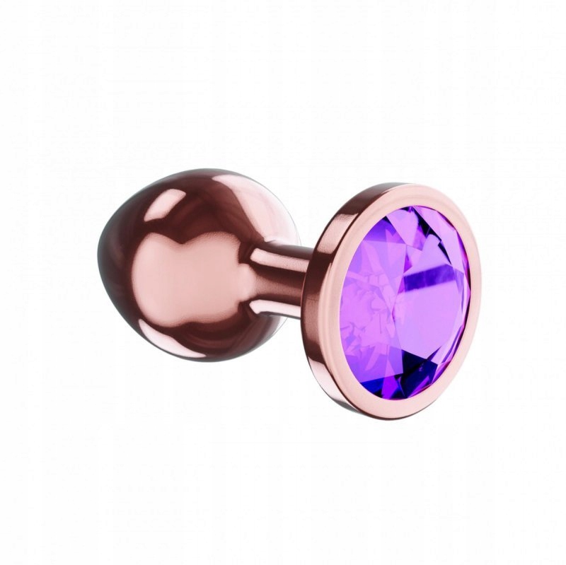 Plug-Butt Plug Diamond Amethyst Shine Rose Gold