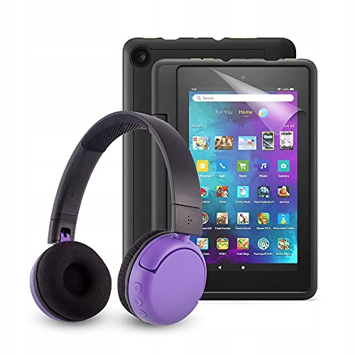 Fire 7 Kids Pro tablet (Black) + BuddyPhones Popti