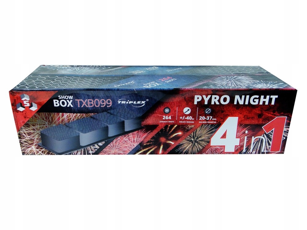 PYRO NIGHT 264 STRZAŁY 20-38MM TXB099 PIĘKNE FAJERWERKI NA SYLWESTRA