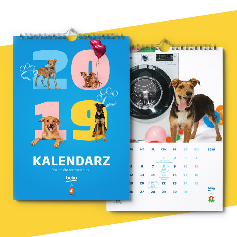 Kalendarz BEKO 2019 Fundacja dla Szczeniąt Judyta