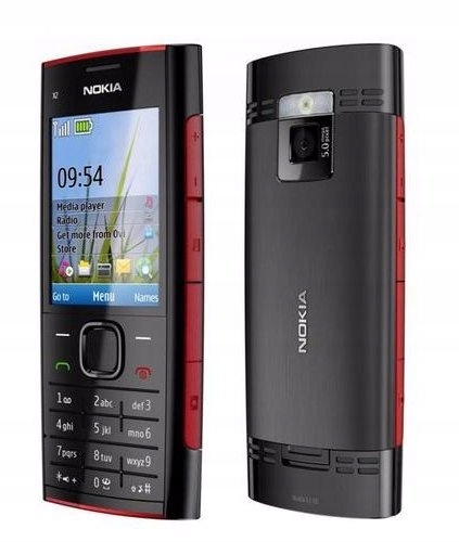 NOKIA X2-00 CZARNO-CZERWONA KOMPLET