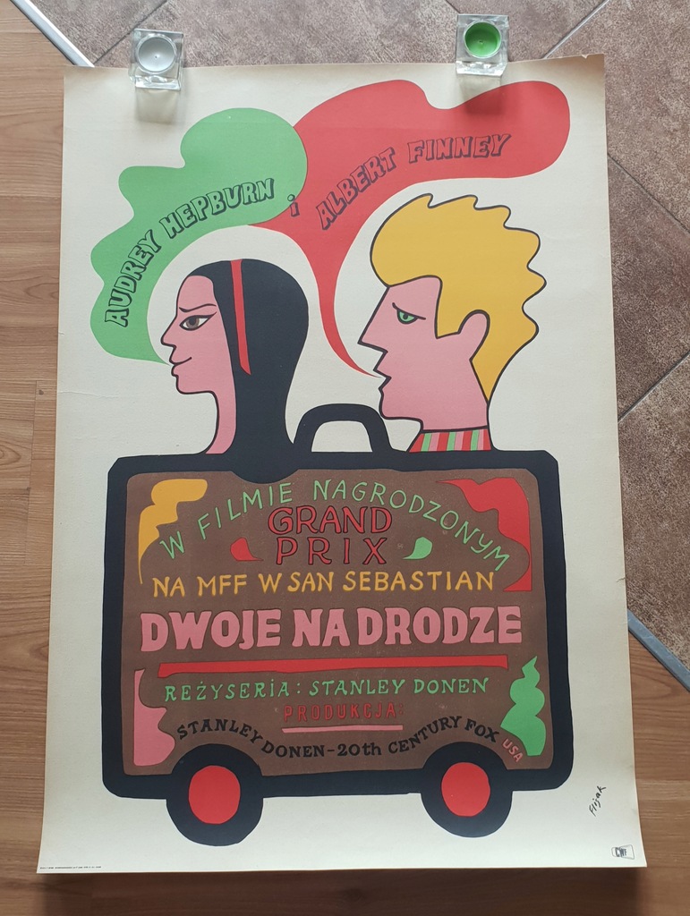 Dwoje na drodze, plakat filmowy, Jerzy Flisak
