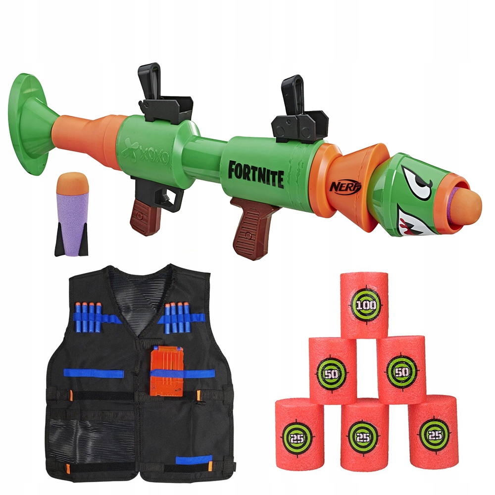 NERF FORTNITE RL wyrzutnia rakiet BAZOOKA ZESTAW + RAKIETY