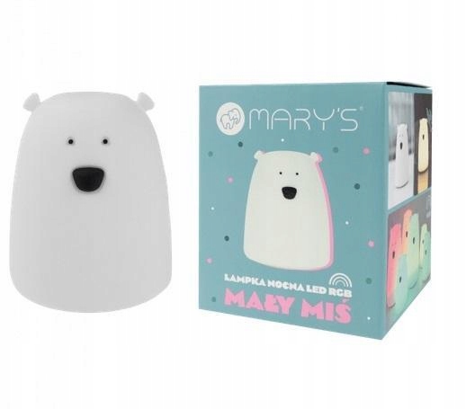 LAMPKA NOCNA LED RGB MIŚ MAŁY BIAŁY, MARY'S