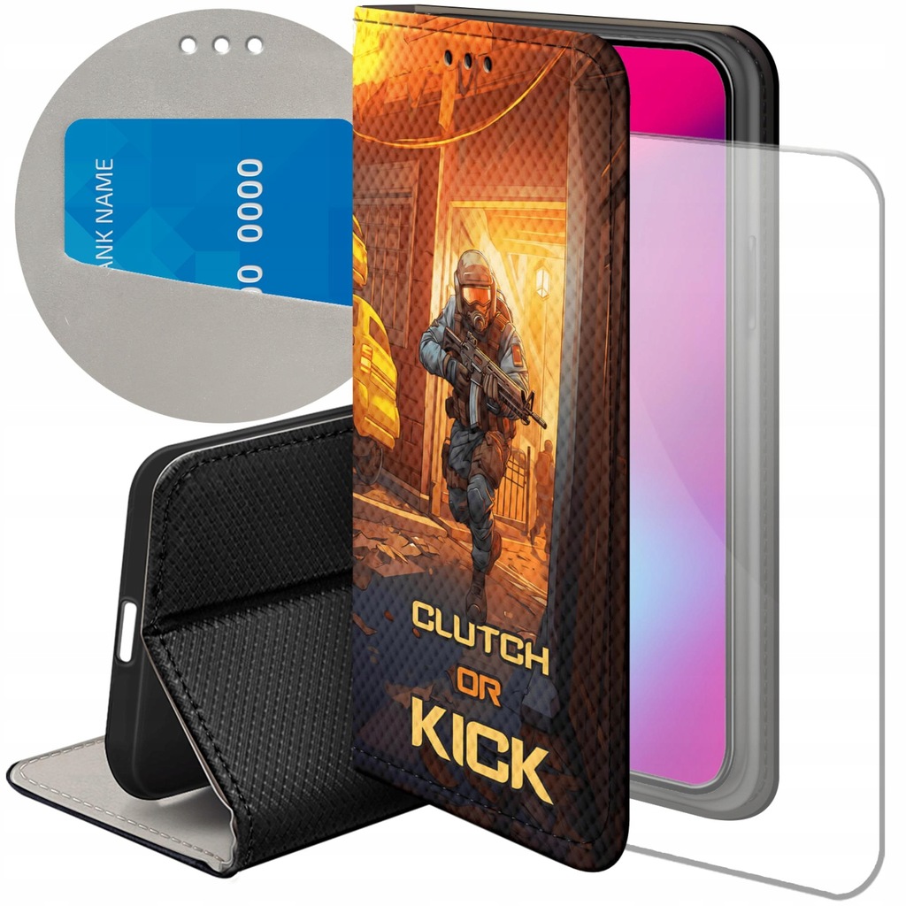 ETUI Z KLAPKĄ DO IPHONE 15 PRO WZORY CS GO COUNTER-STRIKE FUTERAŁ POKROWIEC