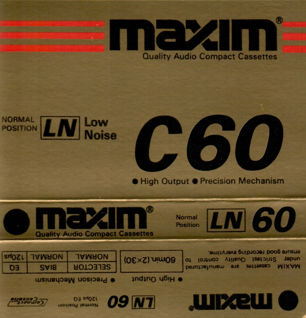 Купить Кассета, кассетная лента MAXIM C60: отзывы, фото, характеристики в интерне-магазине Aredi.ru
