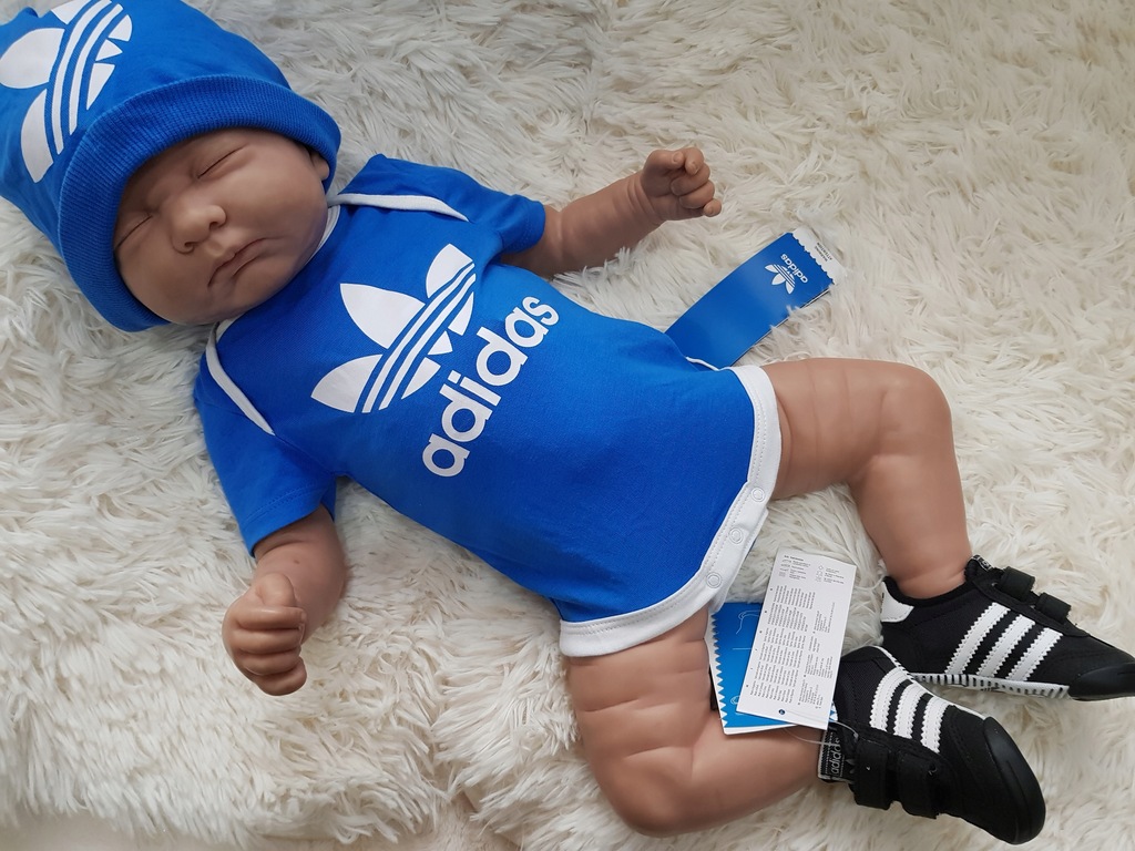 ORIGINALS ZESTAW BODY CZAPKA ADIDAS BABY SET 56 CM