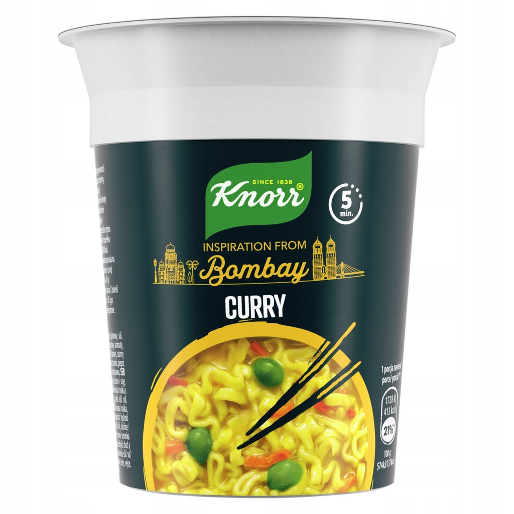 Knorr Danie w Kubku Azja MAKARON Curry Bombay 90g