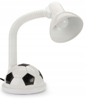 Lampka biurkowa biała piłka nożna E27 dla chłopca LED z włącznikiem