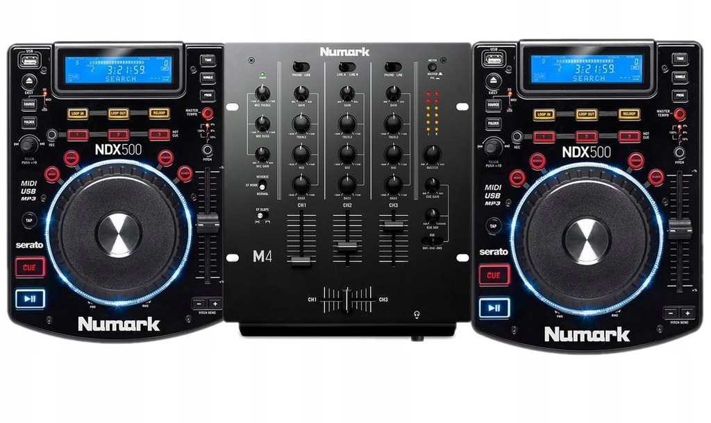 NUMARK NDX 500 x2 + NUMARK M4 ZESTAW DLA DJa 7439679407 oficjalne