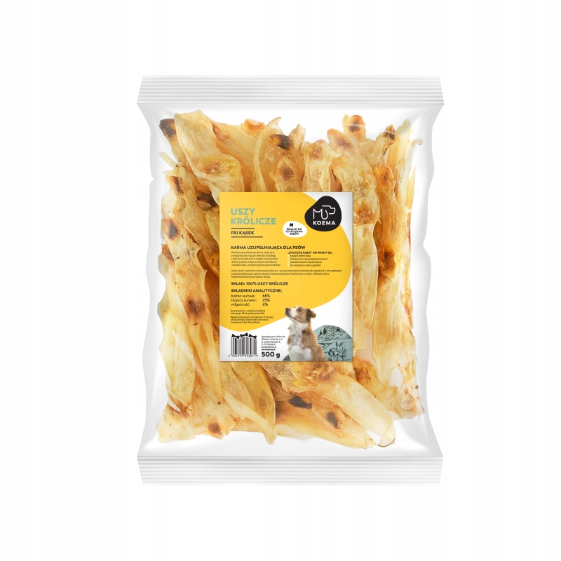 Naturalny przysmak dla psa Koema Uszy królicze 500g