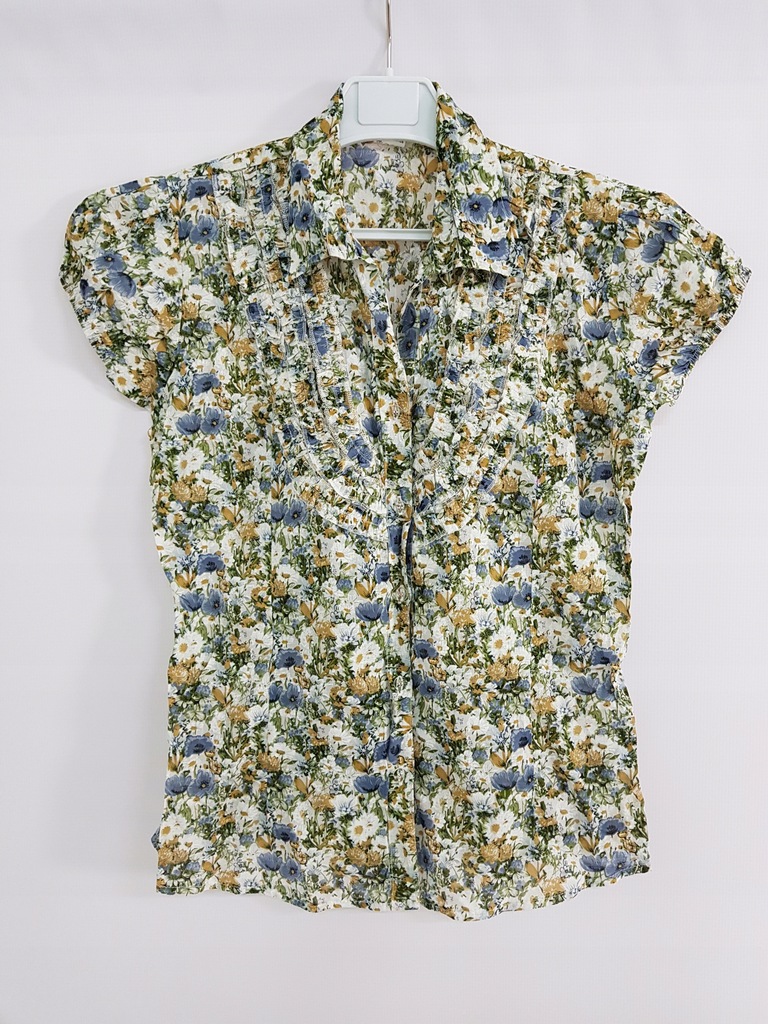 Damska letnia bluzeczka koszulowa w kwiaty_XL