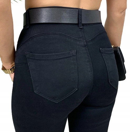 GOODIES czarne spodnie elastyczne 46 3XL PUSH UP