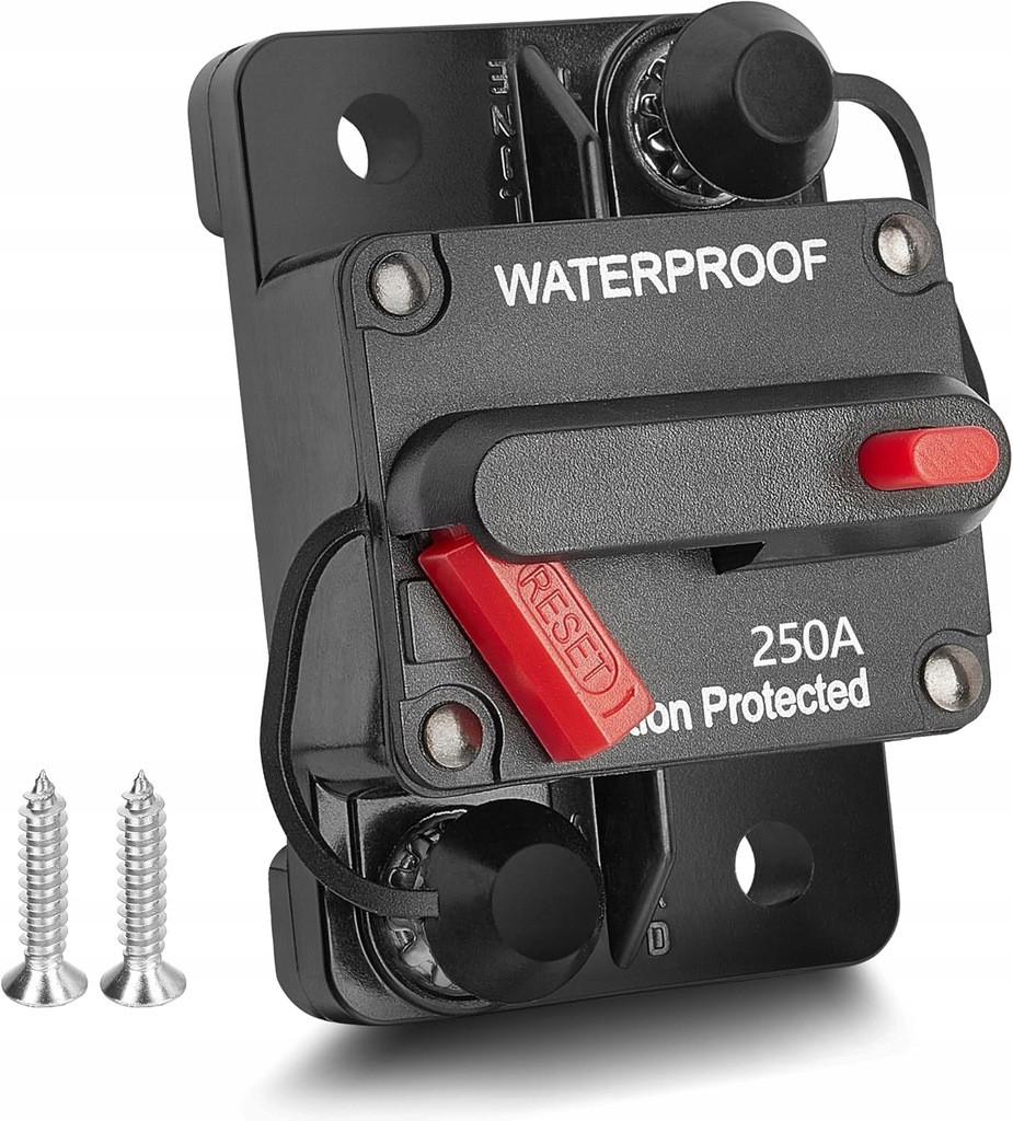 250A wyłącznik wodoodporny z ręcznym resetowaniem bezpiecznika DC 12V-48V