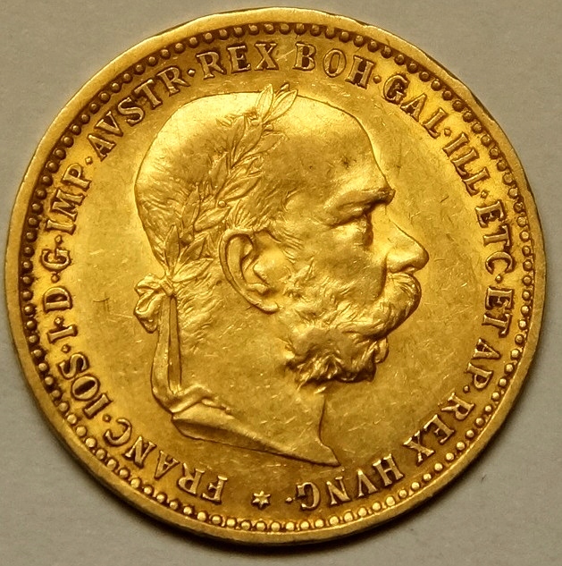 10 koron 1905 Austria - złoto - ładne