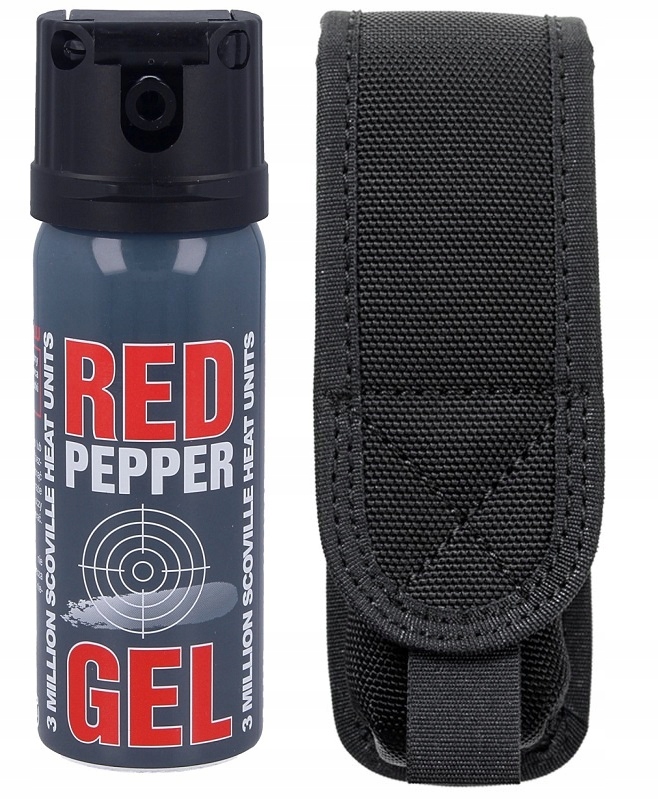 Gaz pieprzowy Red Pepper Żel - stożek 50 ml ZESTAW KABURA