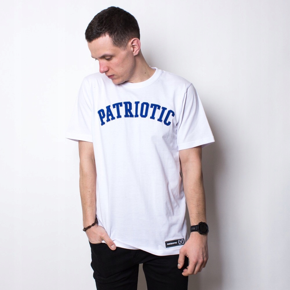 T-shirt Patriotic Patch White 3XL