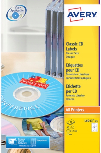 etykiety na płyty CD Zweckform 117 x 41 mm papier