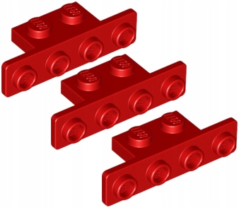 Lego Płytka łamana 1x2-1x4 (2436b) czerwony 3 SZT