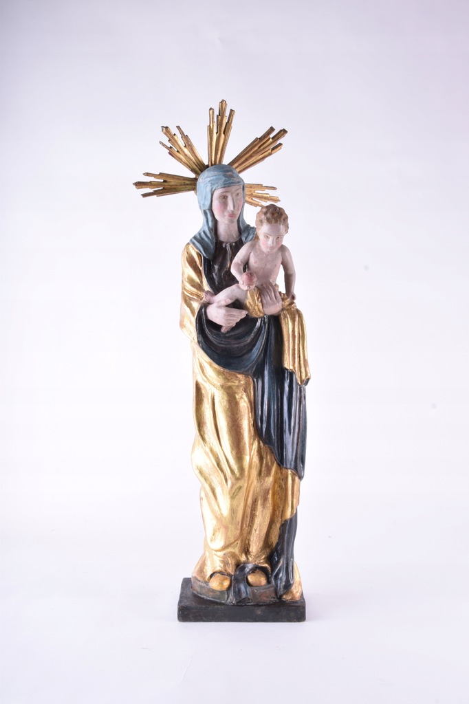 Madonna z Dzieckiem złocona 1900r 62cm