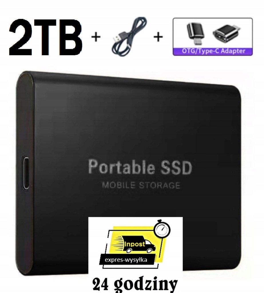 Dysk zewnętrzny przenośny 2TB 2000GB USB SSD - 14411207253 - oficjalne ...