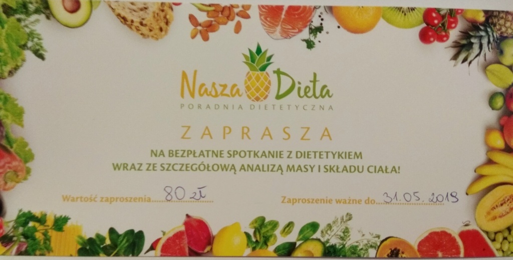 Voucher 2 od Poradni Nasza Dieta dla WOŚP Olsztyn