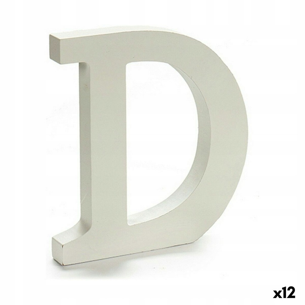 Litera D Drewno Biały (1,8 x 21 x 17 cm) (12 Sz