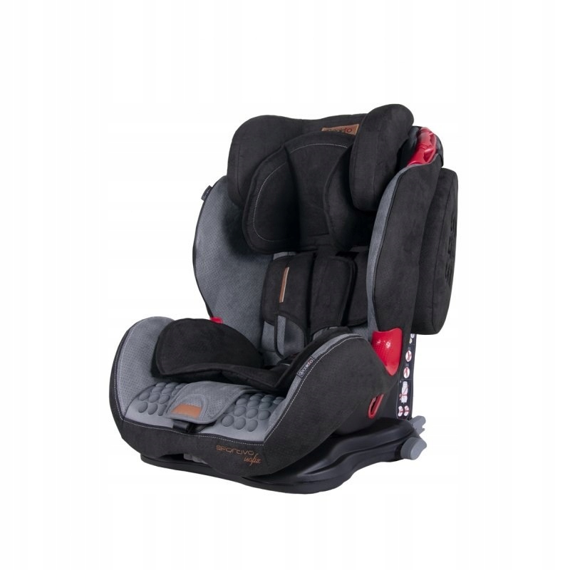 Fotelik samochodowy sportivo isofix grey+black